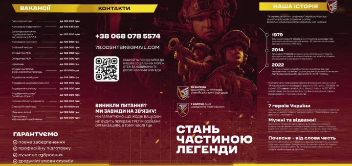 79-та бригада запрошує на службу: стань частиною легенди