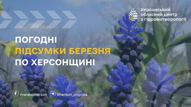 Березень на Херсонщині: 4-й найтепліший за 144 роки