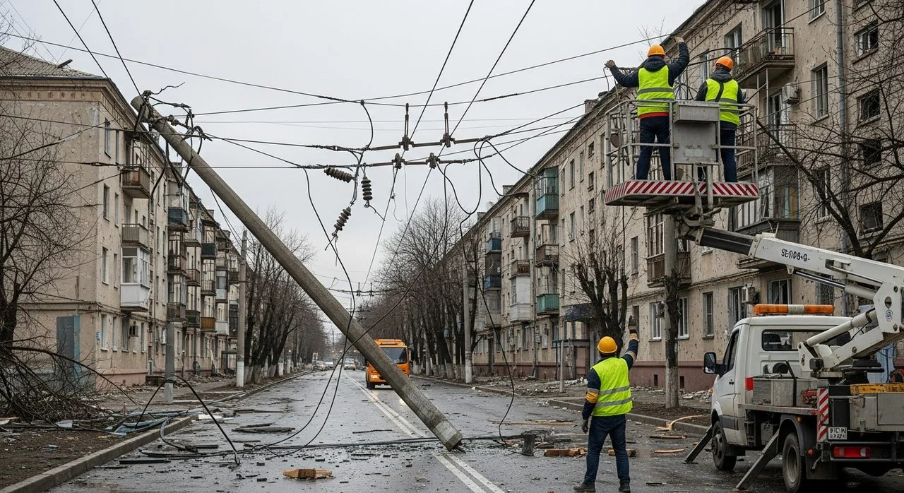 Херсон: обстріл пошкодив мережу, зупинено рух тролейбусів №11 та №12