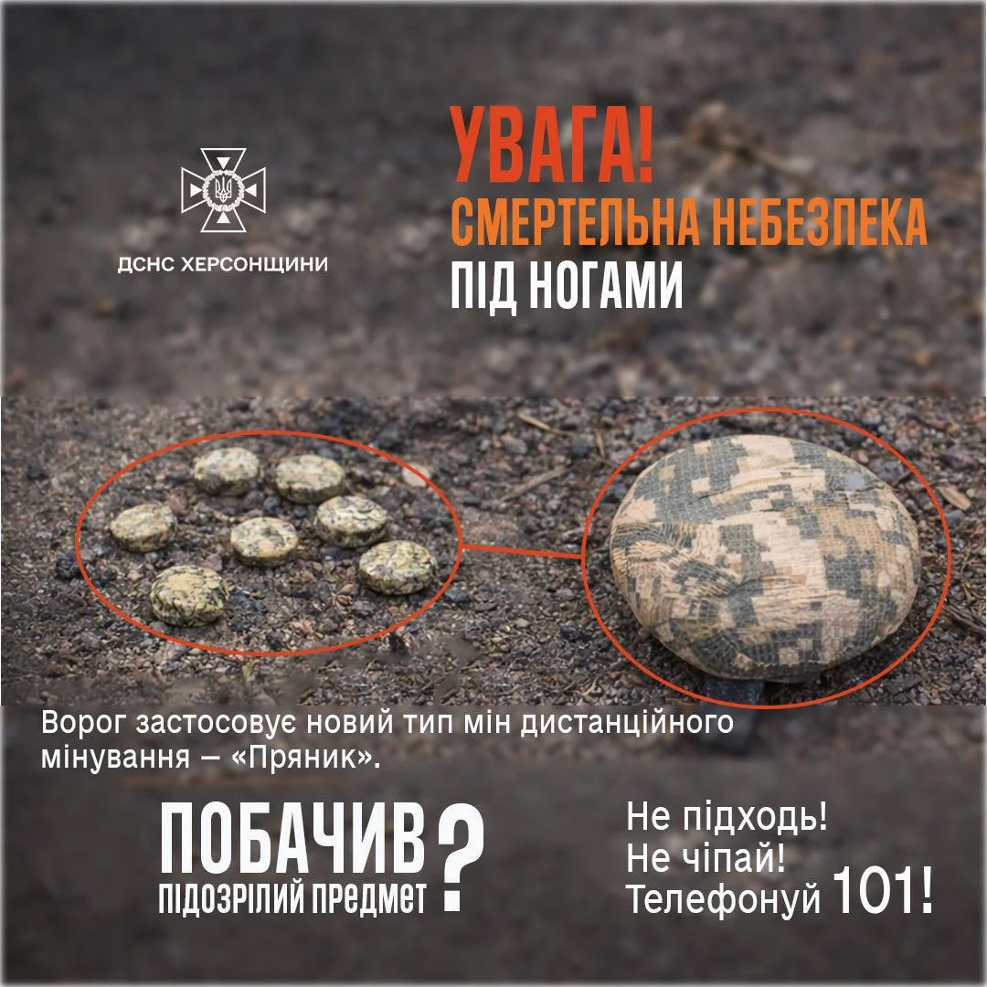 Херсонщина: ДСНС попереджає про небезпеку мінування “ПРЯНИКАМИ”
