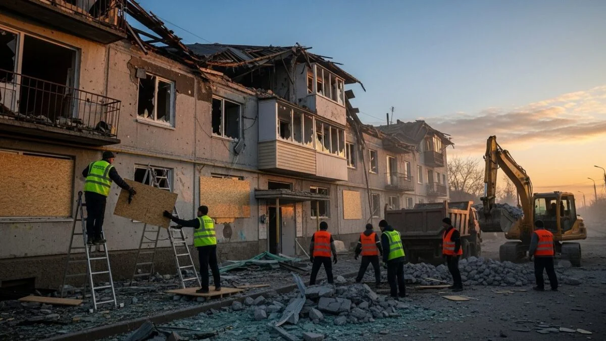 Російські дрони пошкодили багатоповерхівку в Херсоні близько 3 ночі